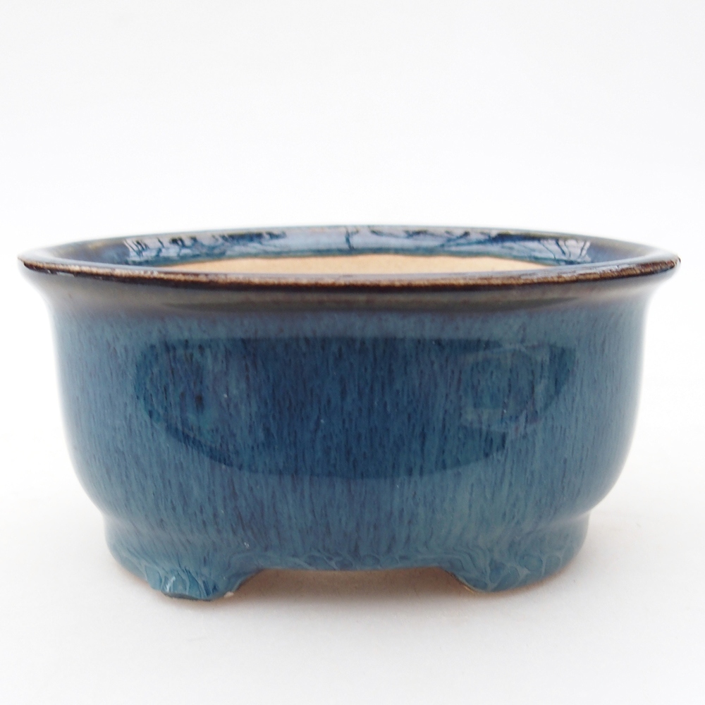 Mini bonsai bowl 9,5 x 8 x 4,5 cm, colour blue