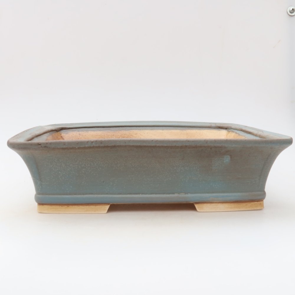 Ceramic bonsai pot, 29.5 x 24 x 8 cm, blue