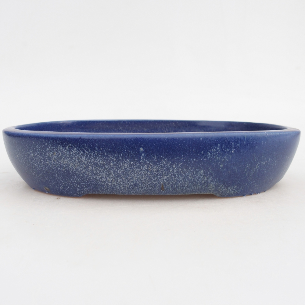 Ceramic bonsai bowl 22,5 x 17 x 4,5 cm, colour blue