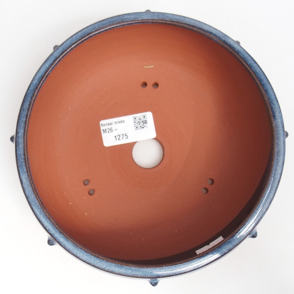 Ceramic bonsai bowl 17,5 x 17,5 x 6 cm, colour blue