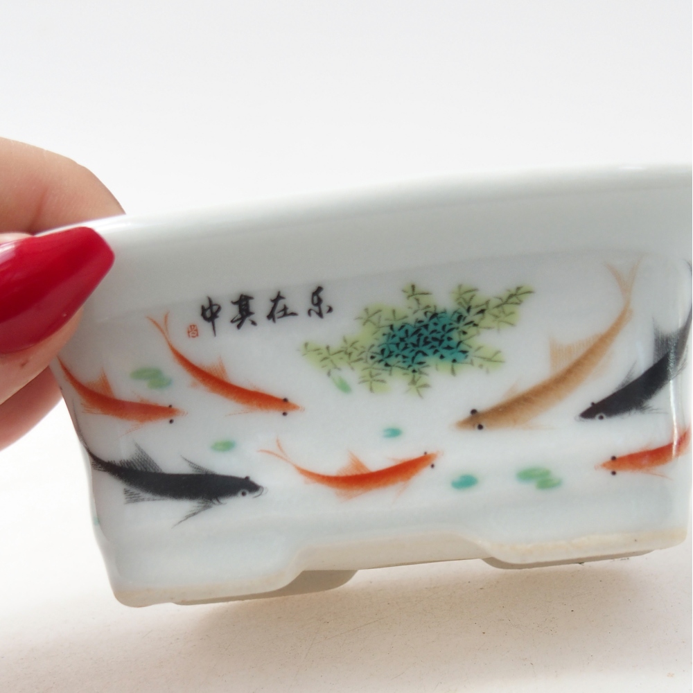 Mini bonsai bowl 10 x 7,5 x 4 cm, colour white