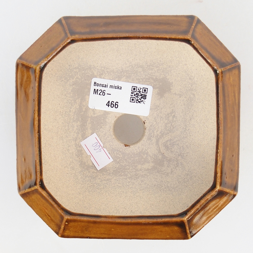 Ceramic bonsai bowl 13,5 x 13,5 x 7,5 cm, brown