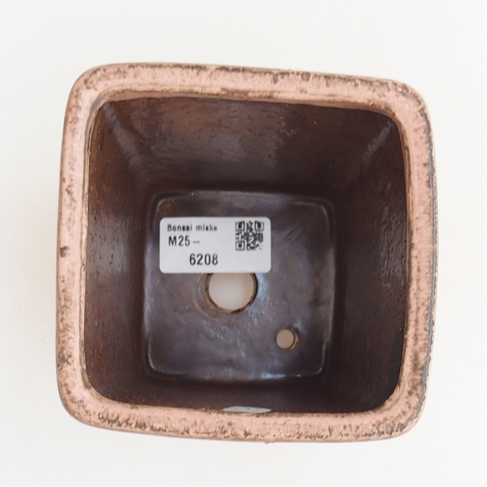 Ceramic bonsai bowl 10 x 10 x 12 cm, pink