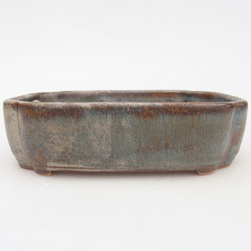 Ceramic bonsai bowl 16 x 11,5 x 4,5 cm, colour blue