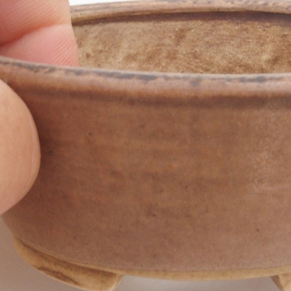 Ceramic bonsai bowl 10,5 x 9 x 4 cm, color brown