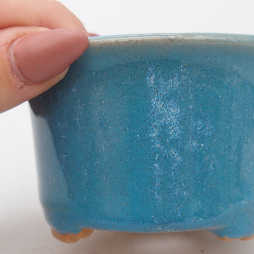 Ceramic bonsai bowl 9 x 9 x 5 cm, colour blue