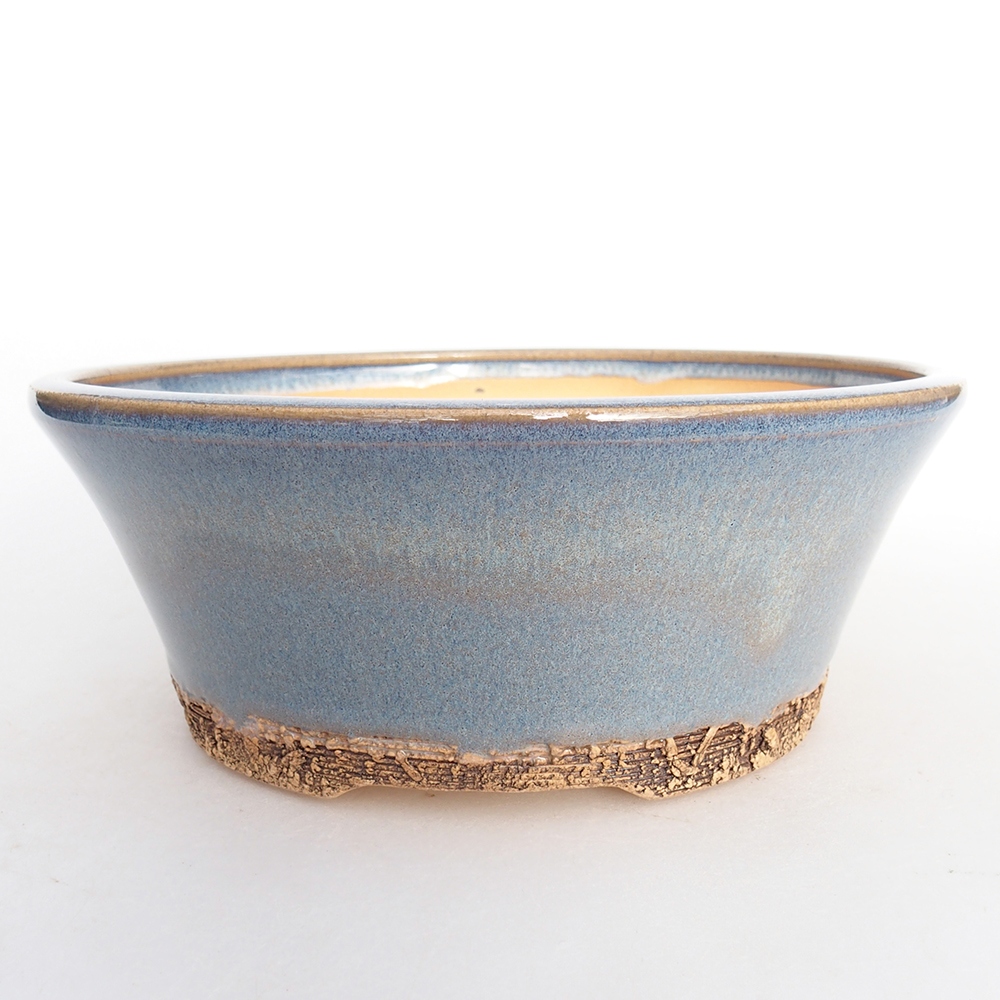 Ceramic bonsai bowl 17,5 x 17,5 x 7 cm, colour blue