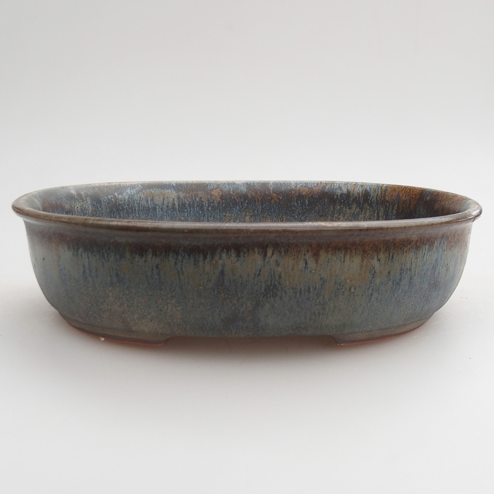 Ceramic bonsai bowl 19 x 14 x 4,5 cm, colour blue