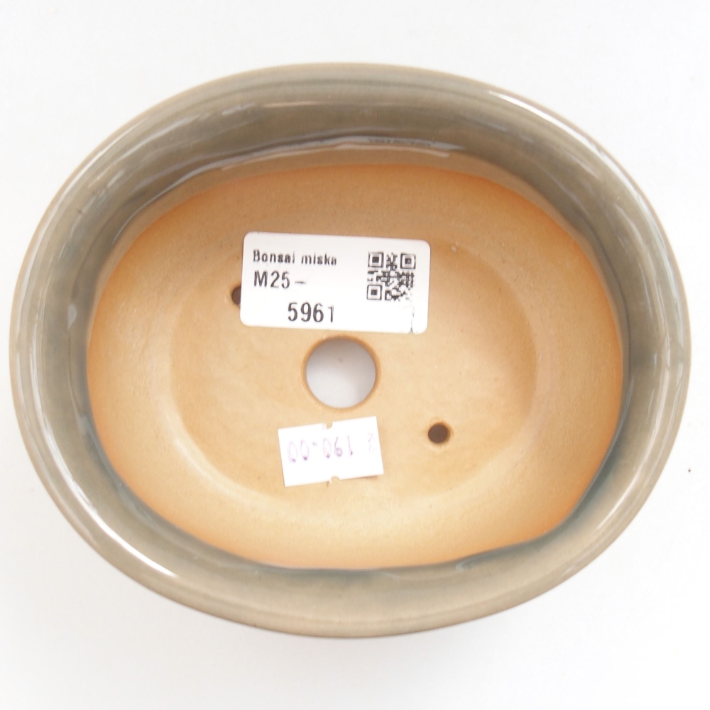 Ceramic bonsai bowl 12,5 x 10,5 x 5,5 cm, color gray