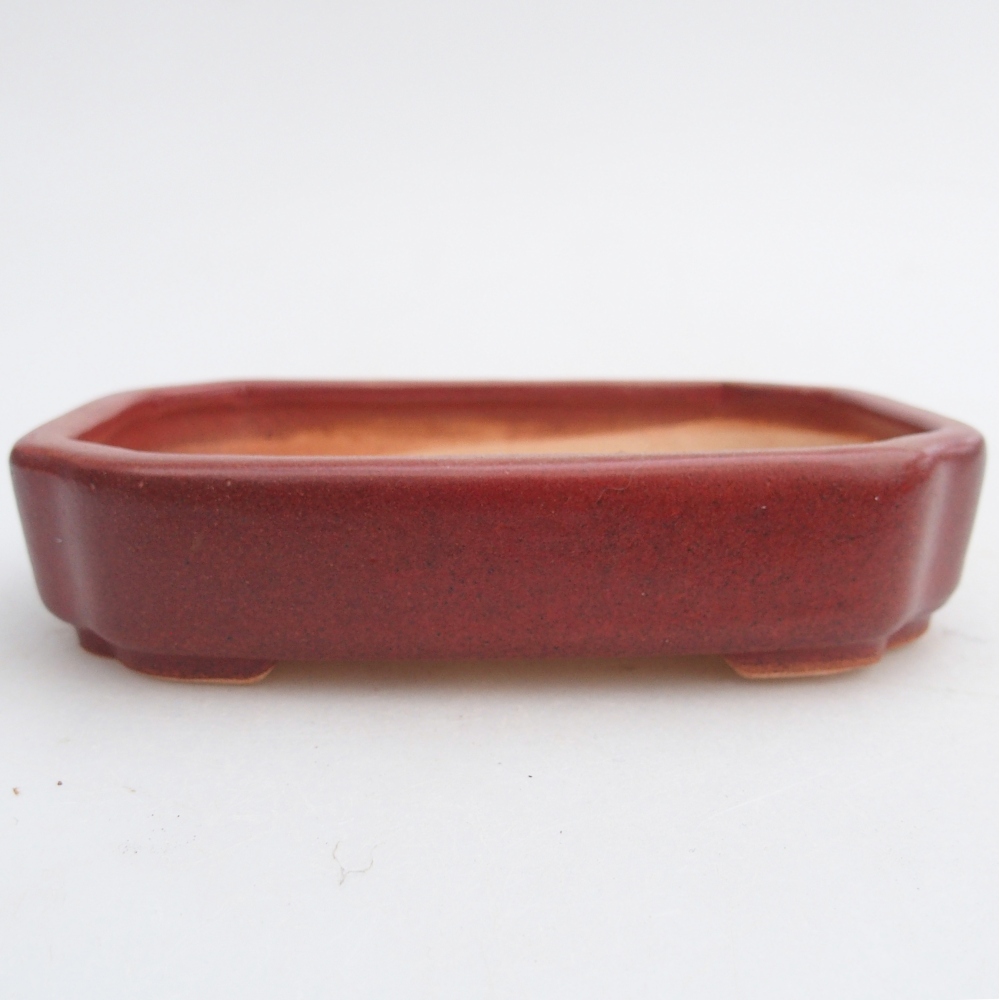 Ceramic bonsai bowl 13 x 9 x 3 cm, burgundy