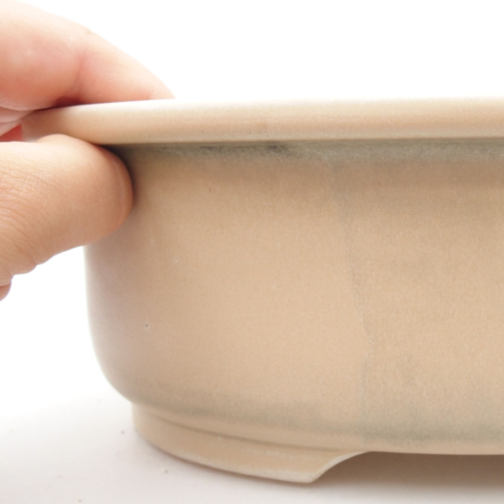 Ceramic bonsai bowl 23 x 19,5 x 7 cm, color beige
