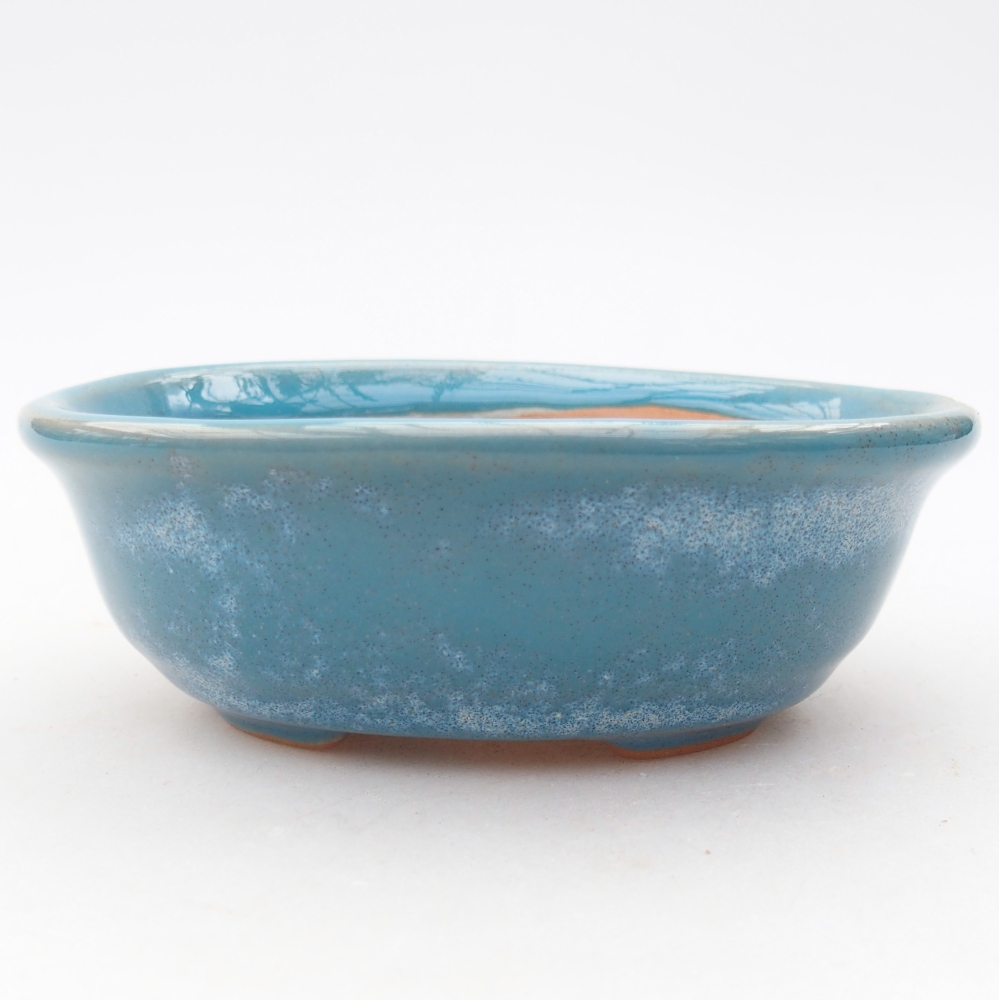 Ceramic bonsai bowl 11 x 8,5 x 4 cm, colour blue
