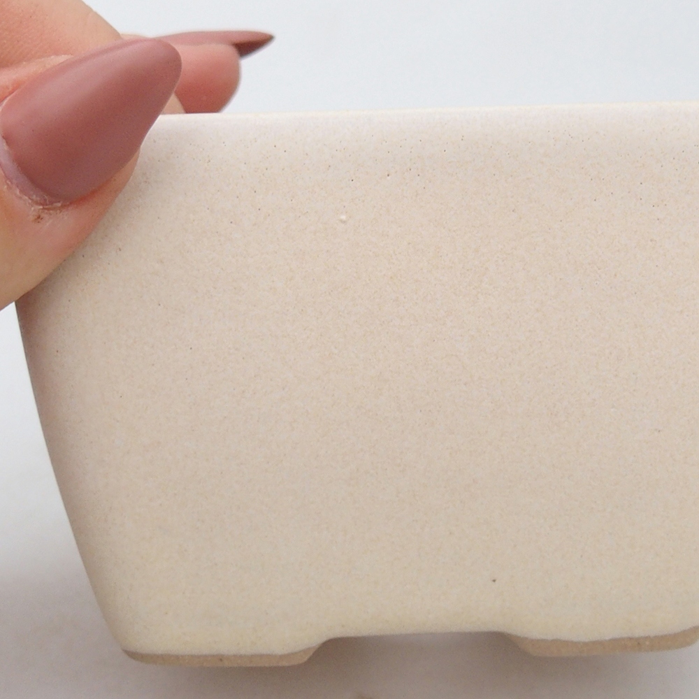 Ceramic bonsai bowl 8,5 x 8,5 x 6 cm, colour beige