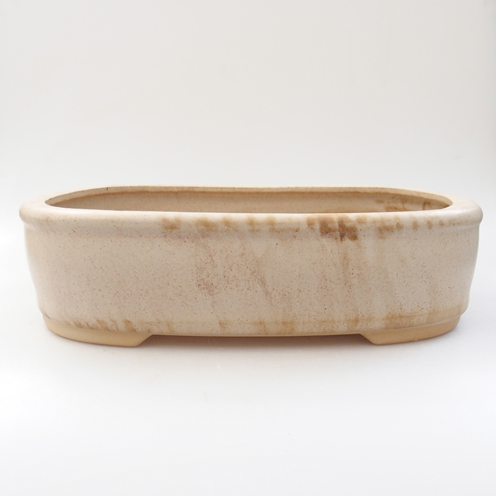 Ceramic bonsai bowl 31,5 x 26 x 8 cm, color beige