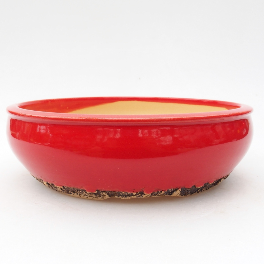 Ceramic bonsai bowl 17 x 17 x 5 cm, color red
