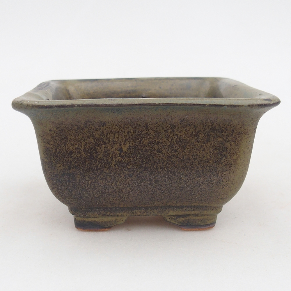 Ceramic bonsai bowl 10 x 10 x 6 cm, burgundy