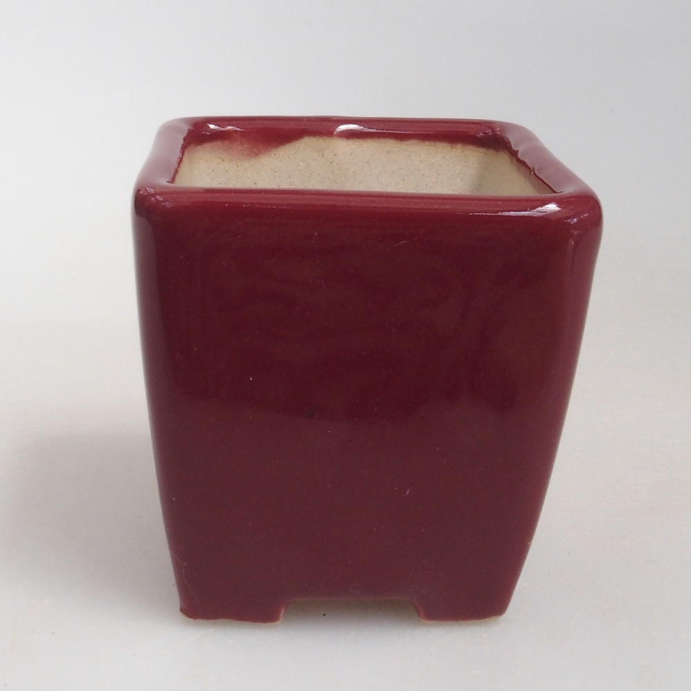 Mini bonsai bowl 4,5 x 4,5 x 4,5 cm, color burgundy