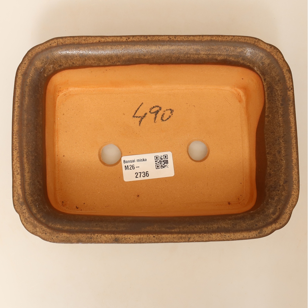Ceramic Bowl, 20 x 15.5 x 5.5 cm, brown