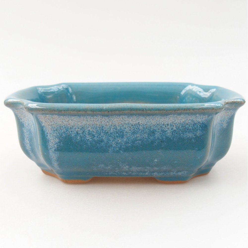 Ceramic bonsai bowl 12 x 9 x 4,5 cm, color blue