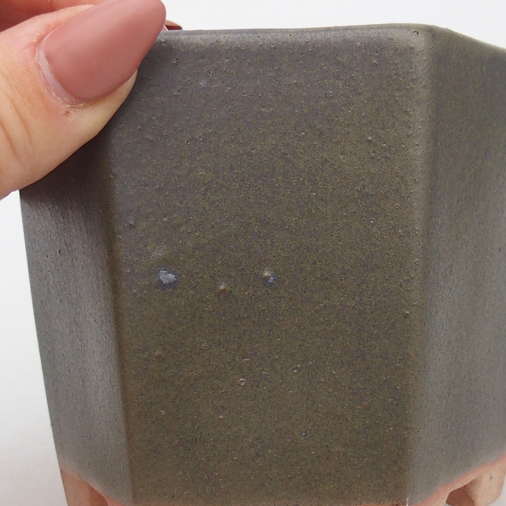 Ceramic bonsai bowl 9,5 x 8,5 x 8 cm, green