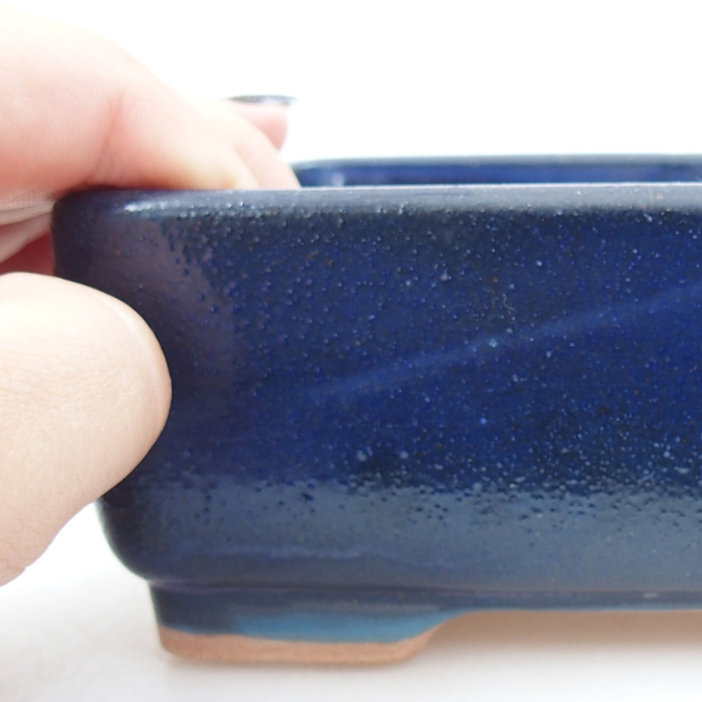 Ceramic bonsai bowl 14,5 x 11 x 5,5 cm, color blue