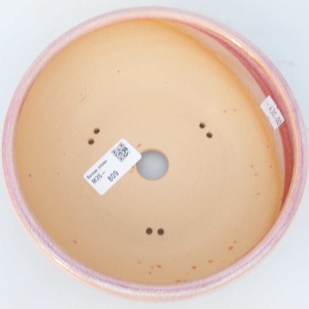 Ceramic bonsai bowl 18,5 x 18,5 x 6,5 cm, pink
