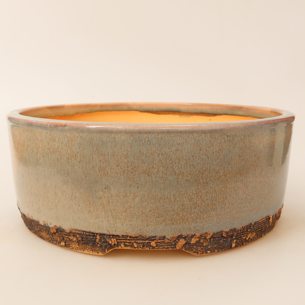 Ceramic bonsai pot, 24 x 24 x 9 cm, gray