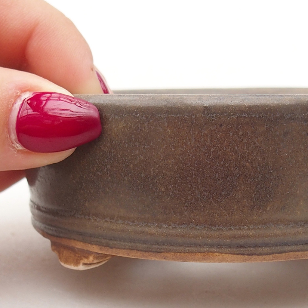 Ceramic bonsai bowl 9 x 9 x 3,5 cm, color brown
