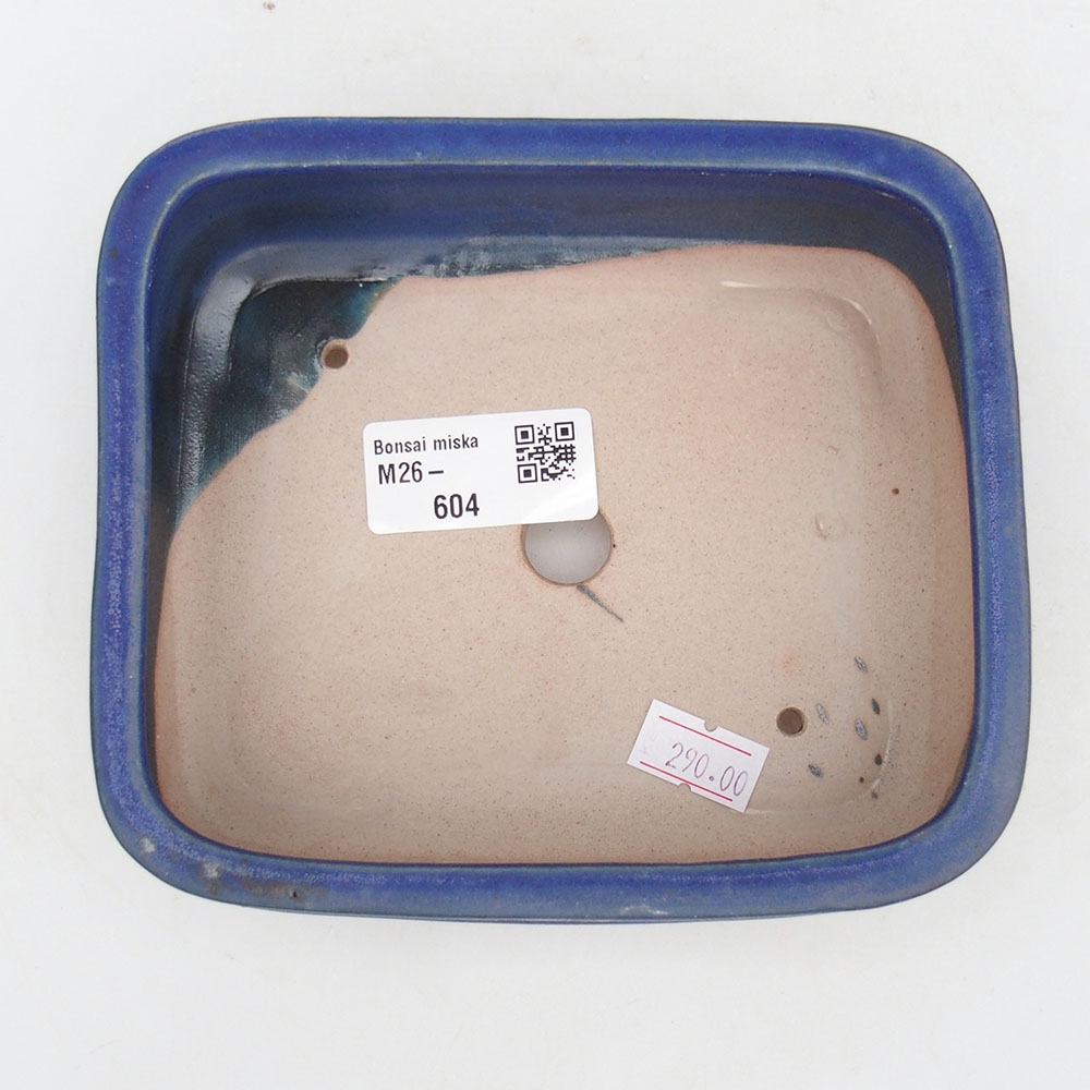Ceramic bonsai bowl 14,5 x 12,5 x 4,5 cm, colour blue