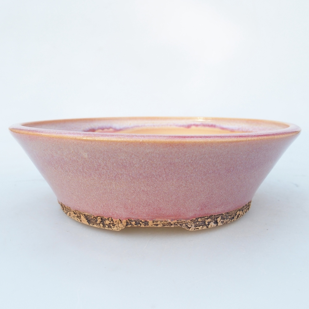 Ceramic bonsai bowl 19 x 19 x 6 cm, pink
