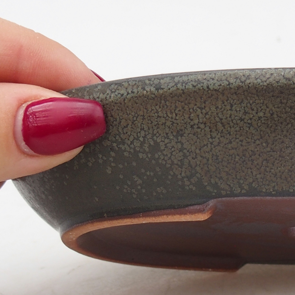 Ceramic bonsai bowl 15,5 x 11 x 2,5 cm, color gray