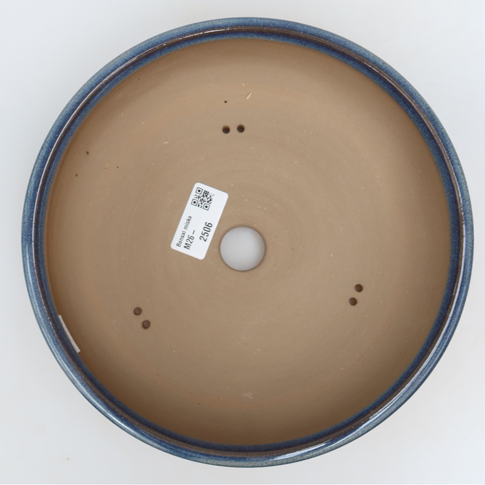 Ceramic bonsai pot, 22.5 x 22.5 x 6.5 cm, blue