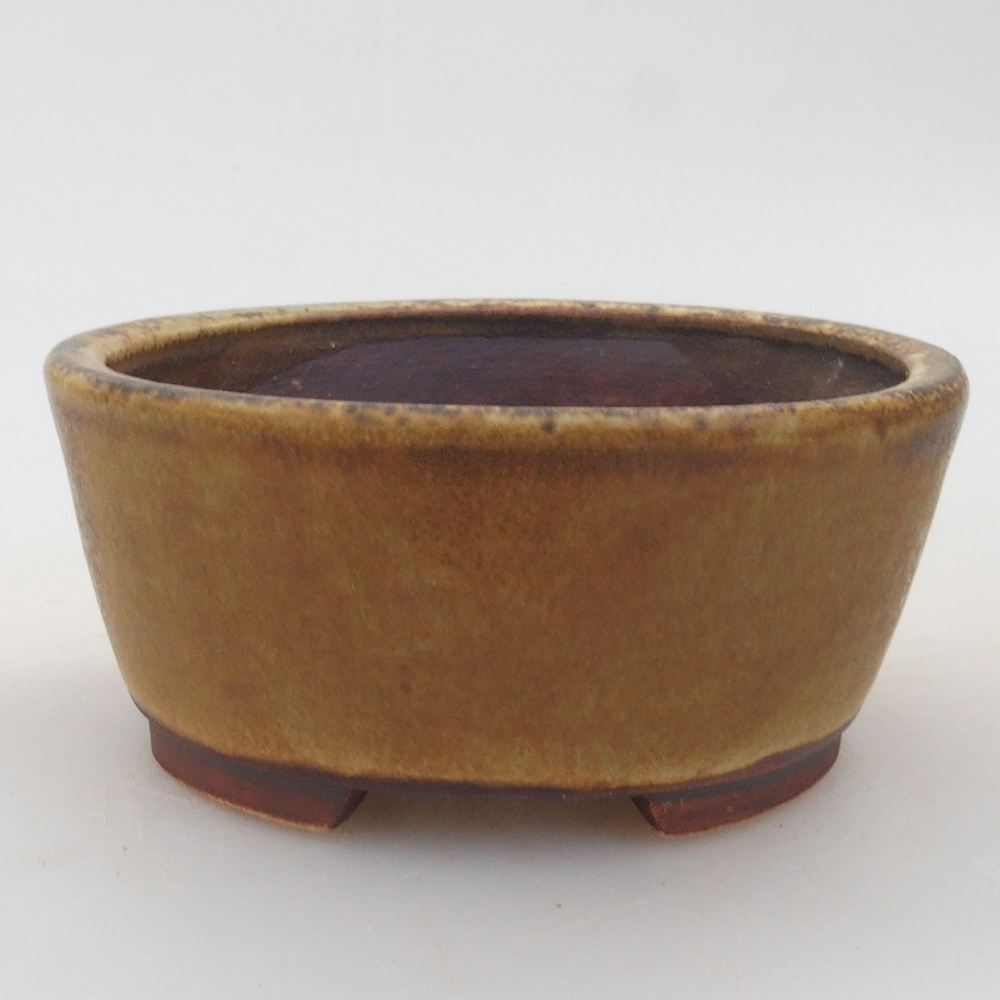Ceramic bonsai bowl 10,5 x 9 x 4 cm, color brown