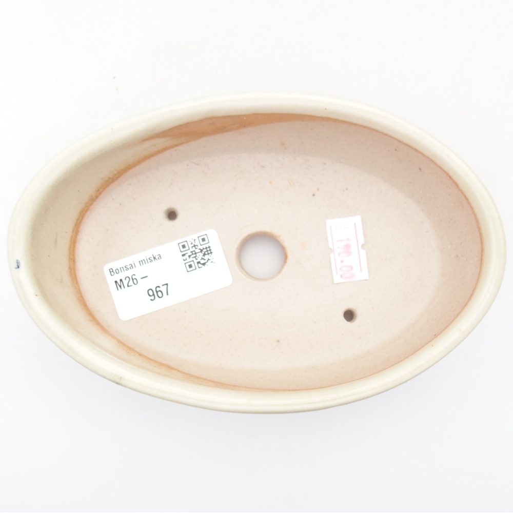 Ceramic bonsai bowl 15 x 9,5 x 4 cm, colour beige