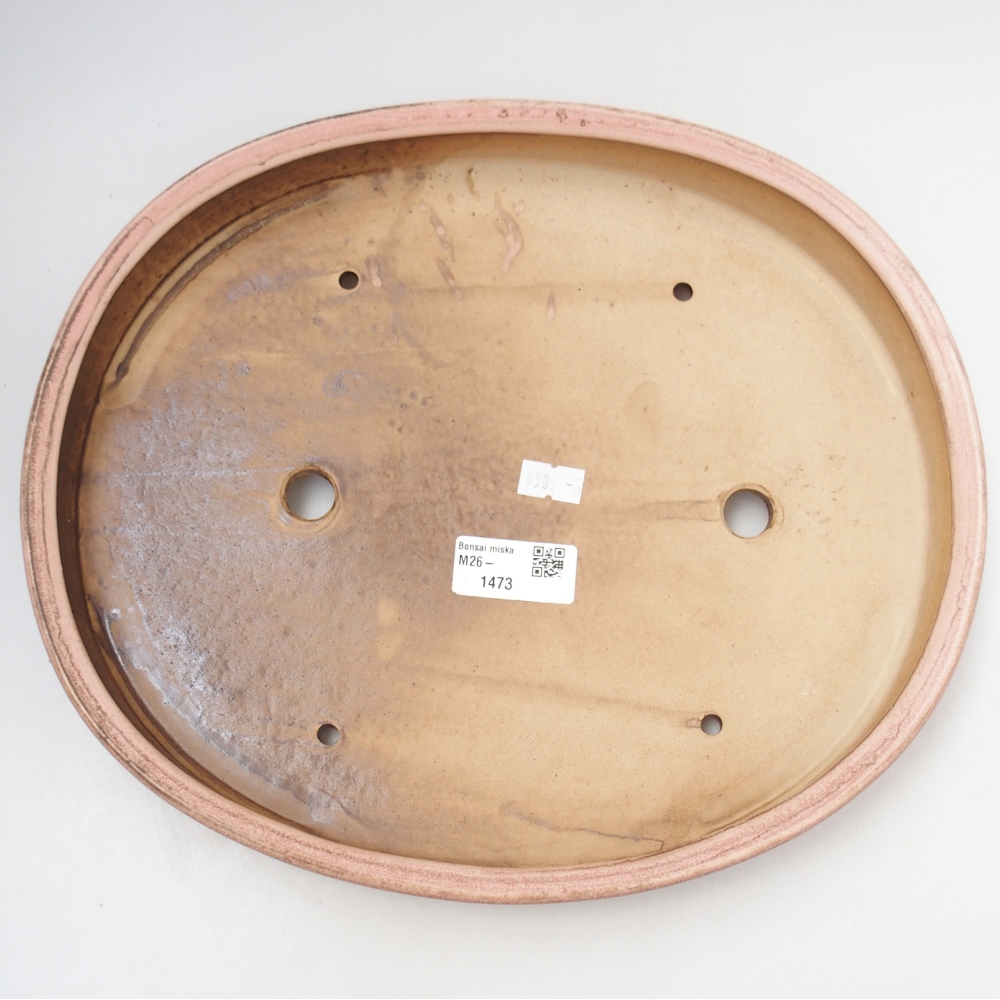 Ceramic bonsai bowl 30 x 26,5 x 4 cm, pink