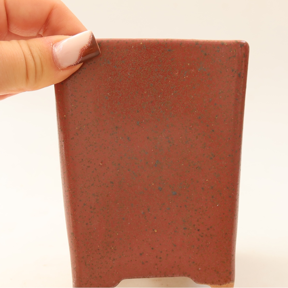 Ceramic bonsai pot, 9 x 9 x 11.5 cm, pink