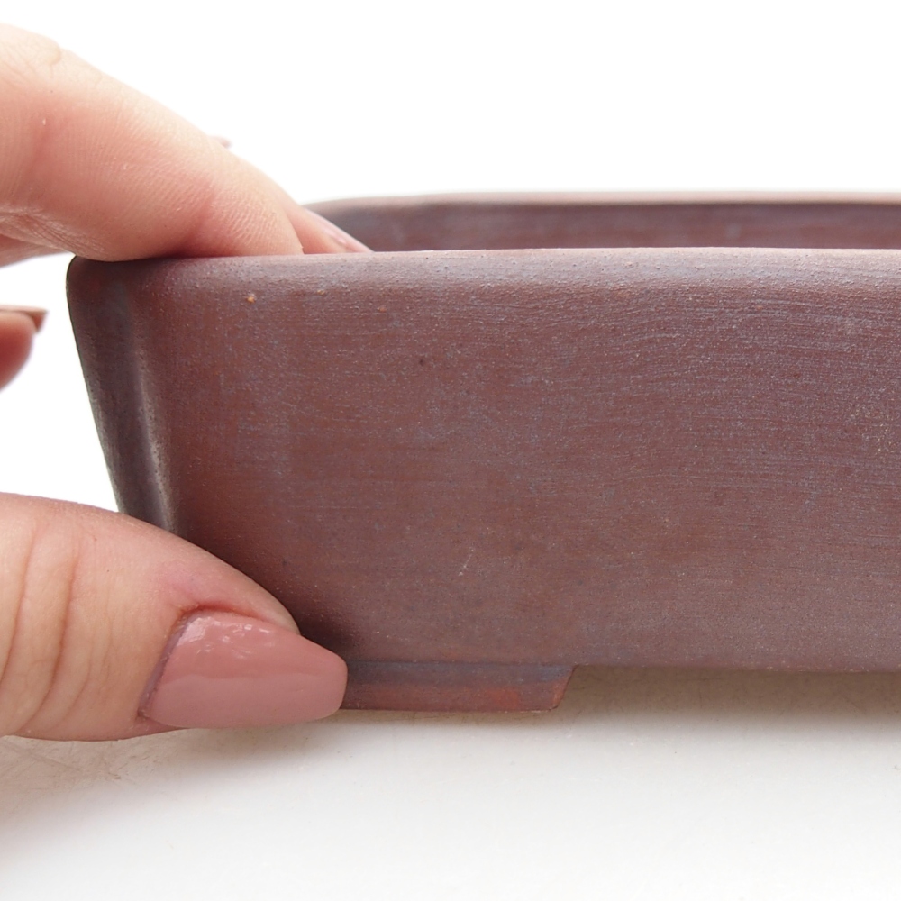 Ceramic bonsai bowl 15 x 12 x 4,5 cm, metal colour