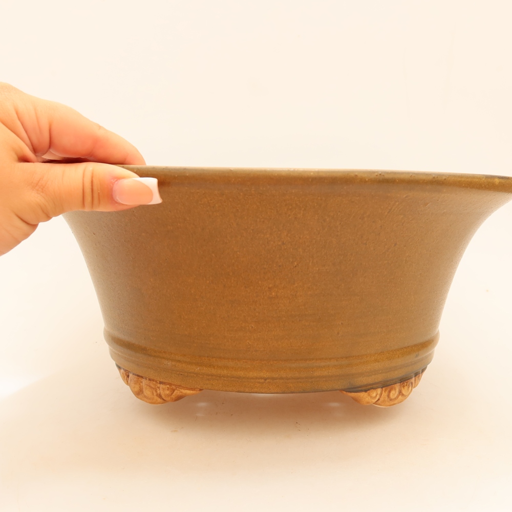 Ceramic bonsai bowl 29 x 29 x 12 cm, brown