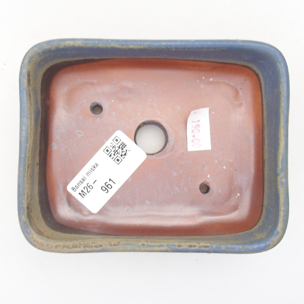 Ceramic bonsai bowl 12,5 x 9 x 3,5 cm, colour blue