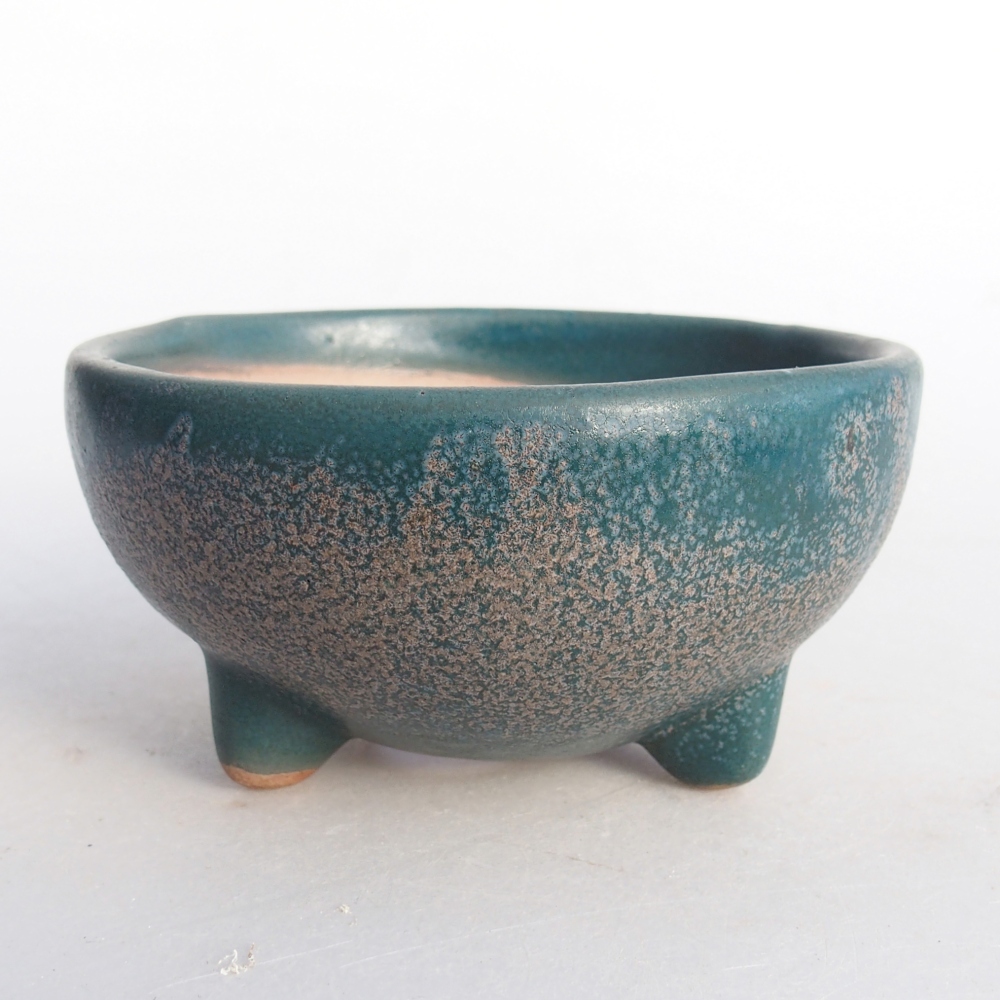 Ceramic bonsai bowl 10 x 10 x 5 cm, colour blue