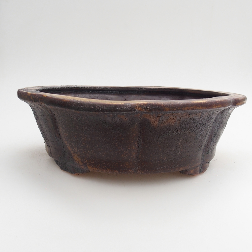Ceramic bonsai bowl 26 x 26 x 8 cm, brown