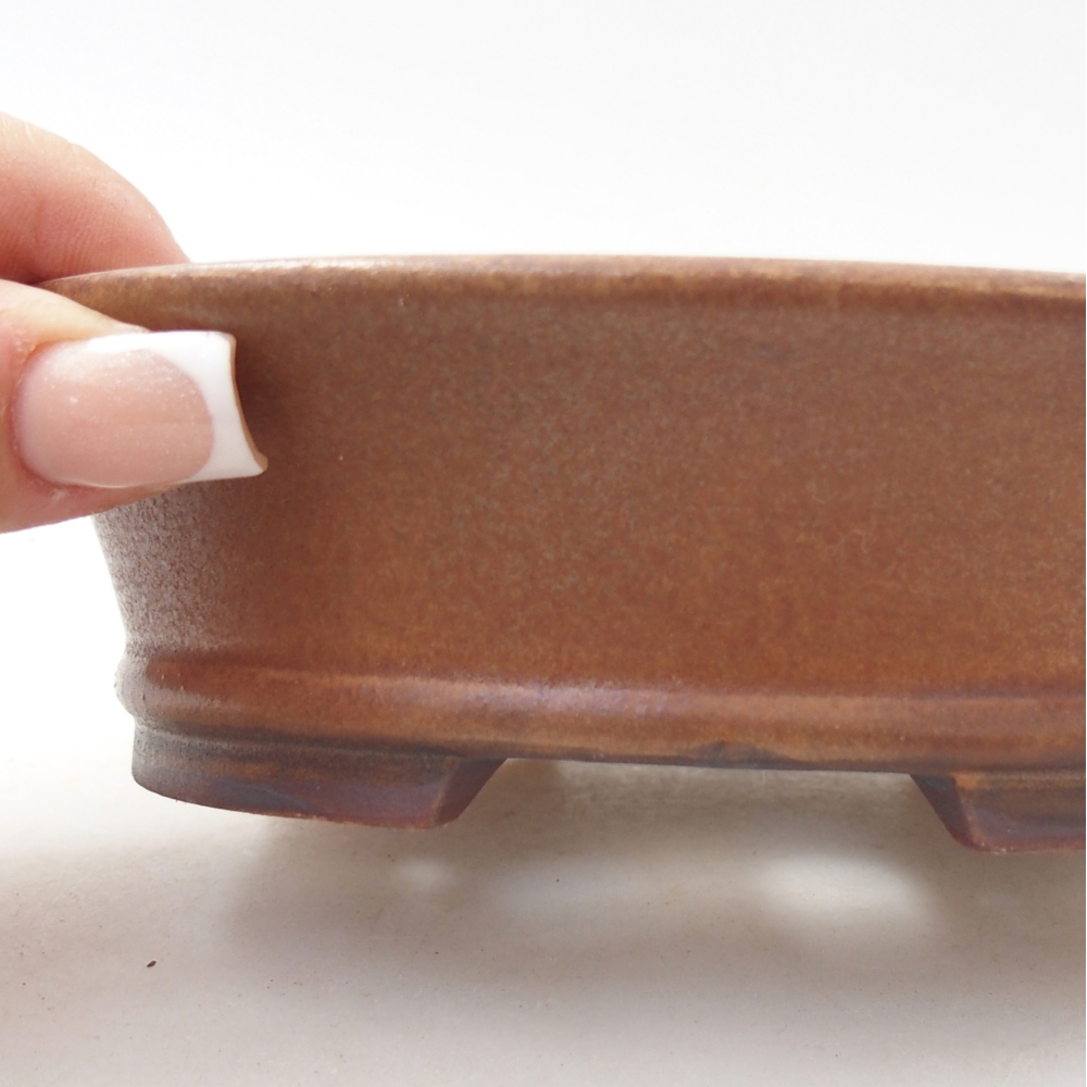 Ceramic bonsai bowl 14 x 12,5 x 4 cm, brown