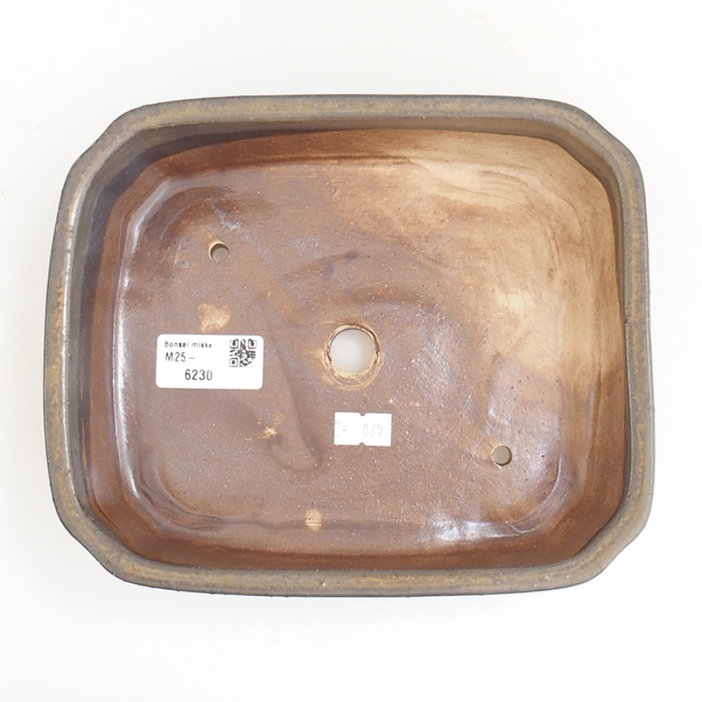 Ceramic bonsai bowl 21 x 18 x 6 cm, brown