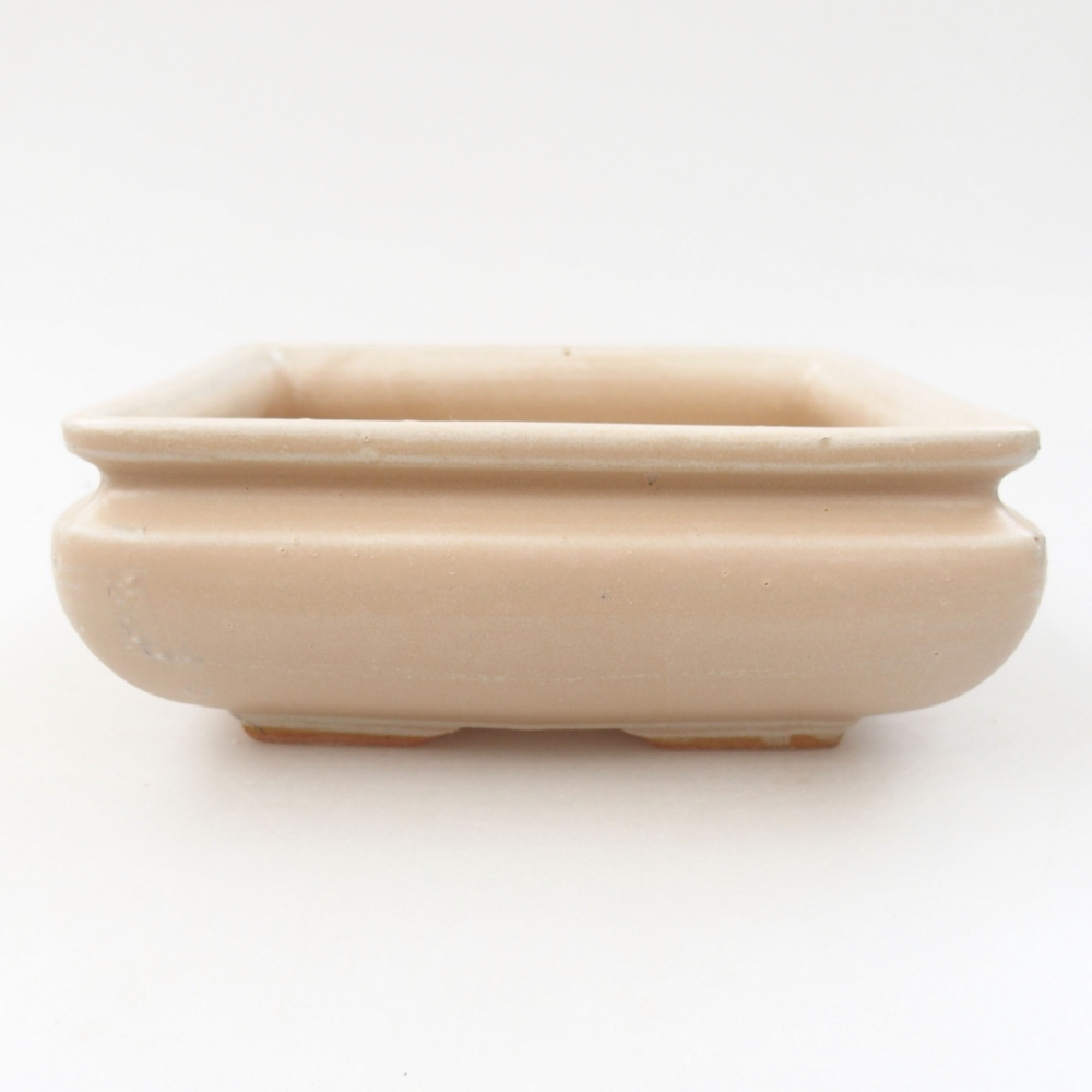 Ceramic bonsai bowl 15,5 x 15,5 x 6 cm, color beige