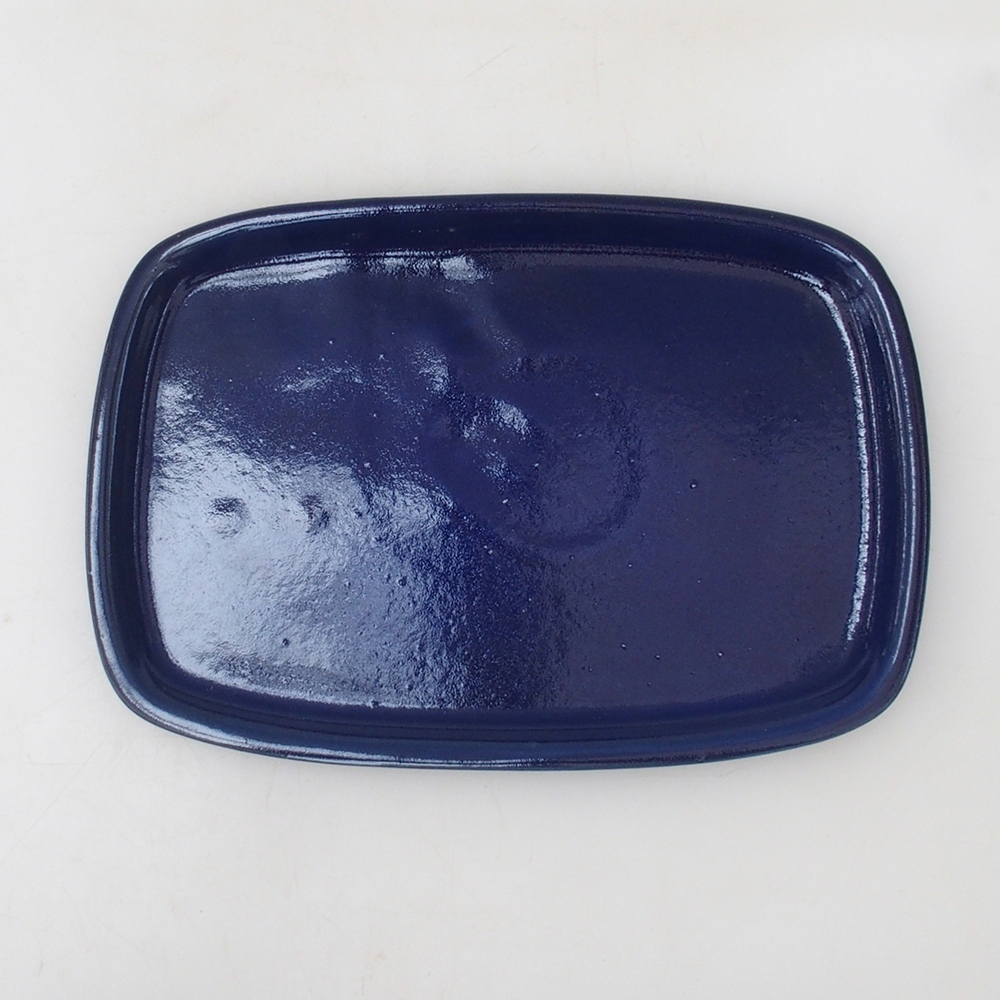 Ceramic saucer H08 - 22.5 x 16 x 1 cm - blue