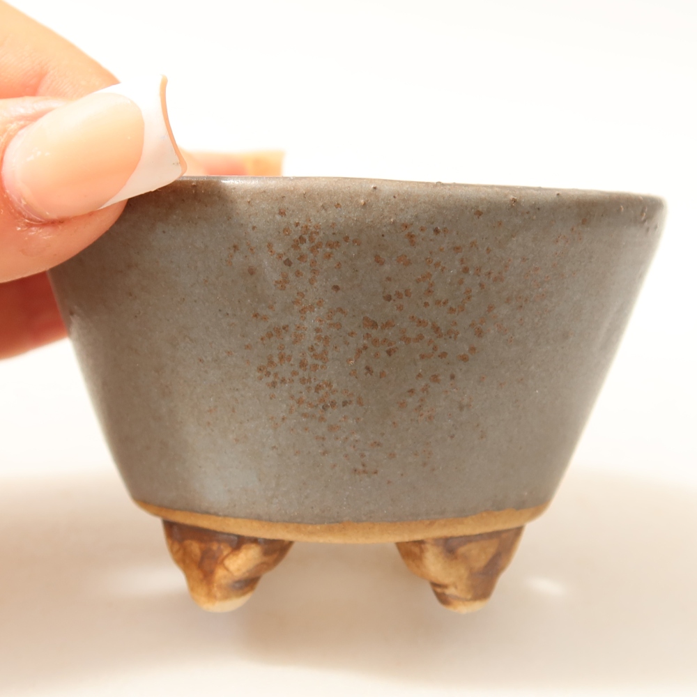 Ceramic bonsai bowl 8,5 x 8,5 x 5 cm, colour blue