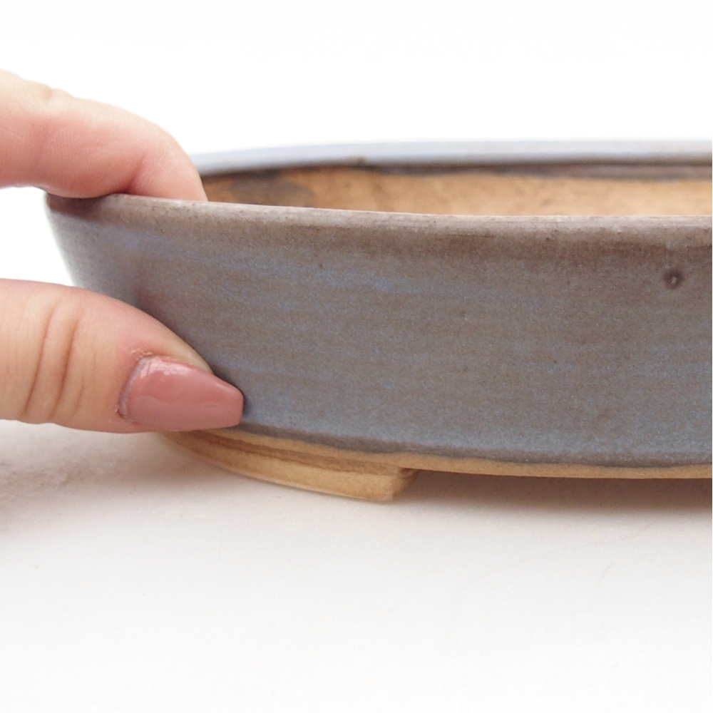 Ceramic bonsai bowl 22,5 x 20 x 4,5 cm, colour blue