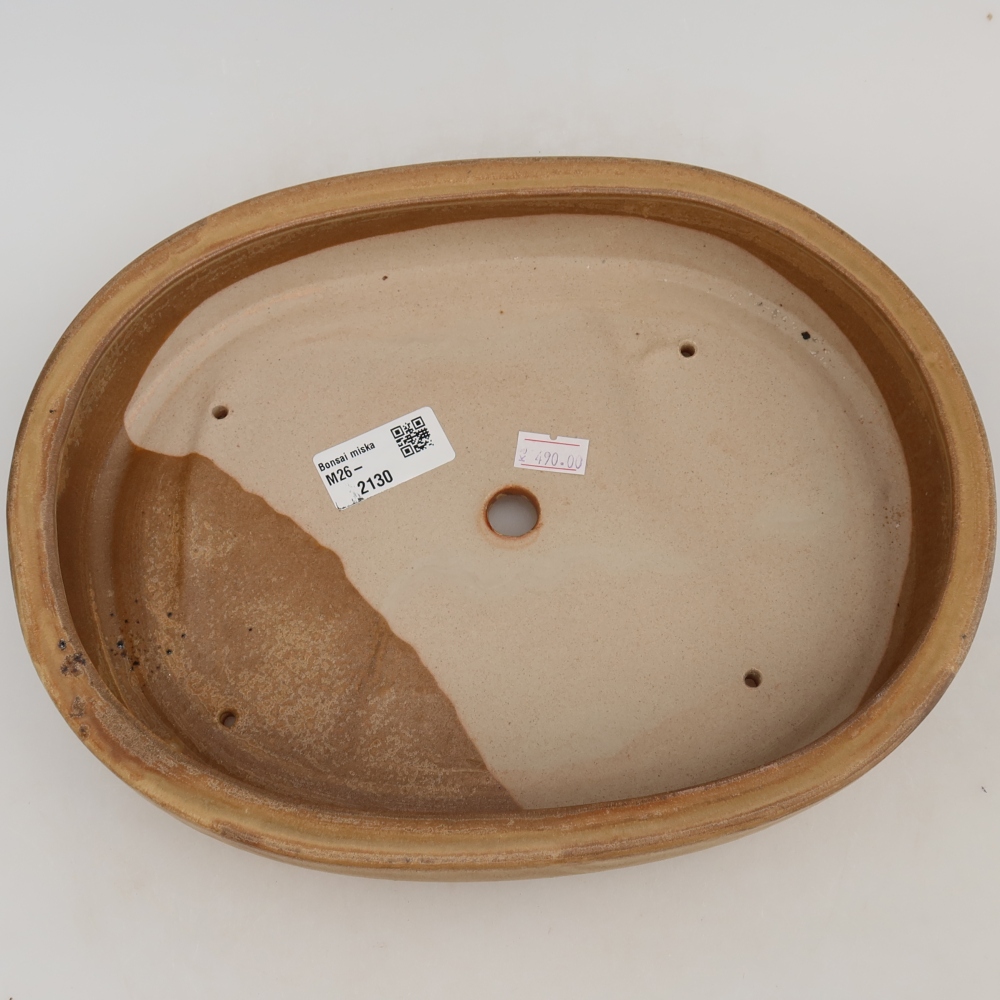 Ceramic bonsai bowl 27 x 21 x 5,5 cm, colour beige