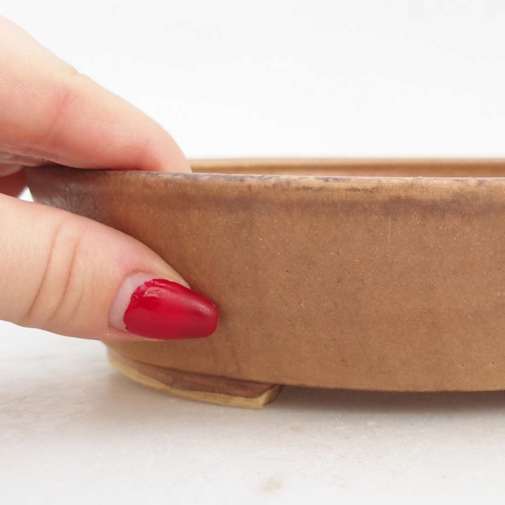 Ceramic bonsai bowl 18,5 x 16,5 x 4,5 cm, pink
