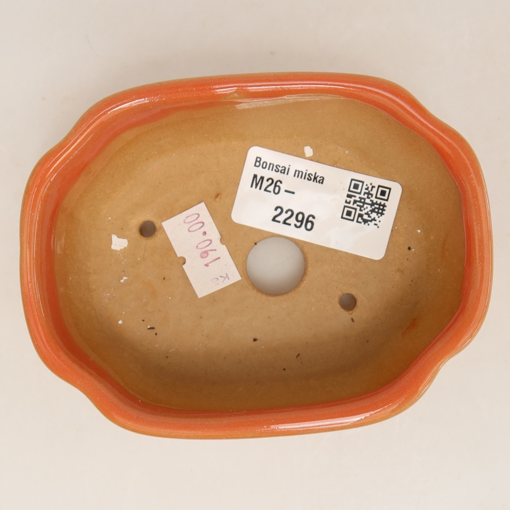Ceramic bonsai pot, 10.5 x 8 x 4 cm, orange